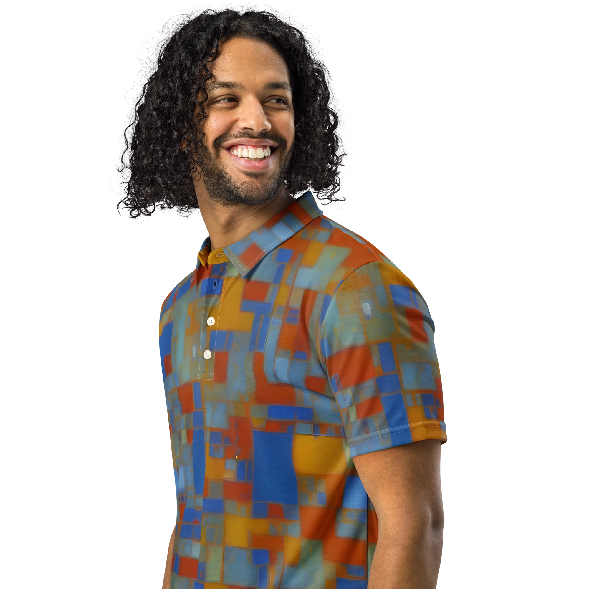 Modernist Current on Men's Slim Fit Polo Shirt — Left Front