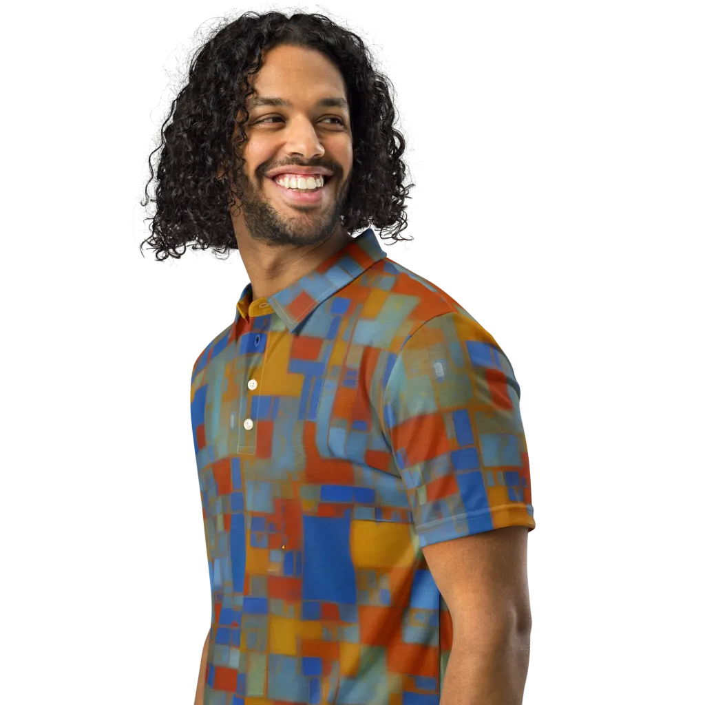 Modernist Current on Men's Slim Fit Polo Shirt — Left Front