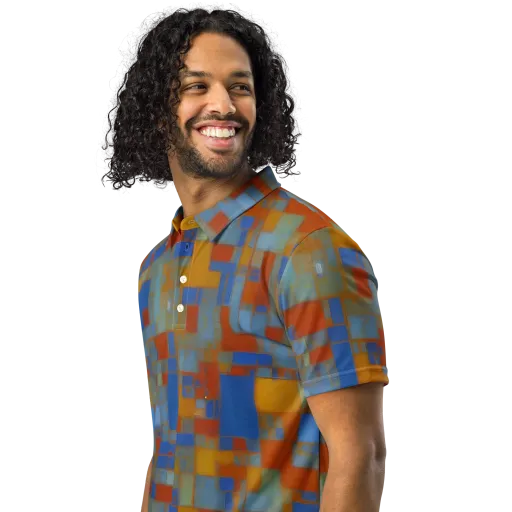 Modernist Current on a Men's Slim Fit Polo Shirt