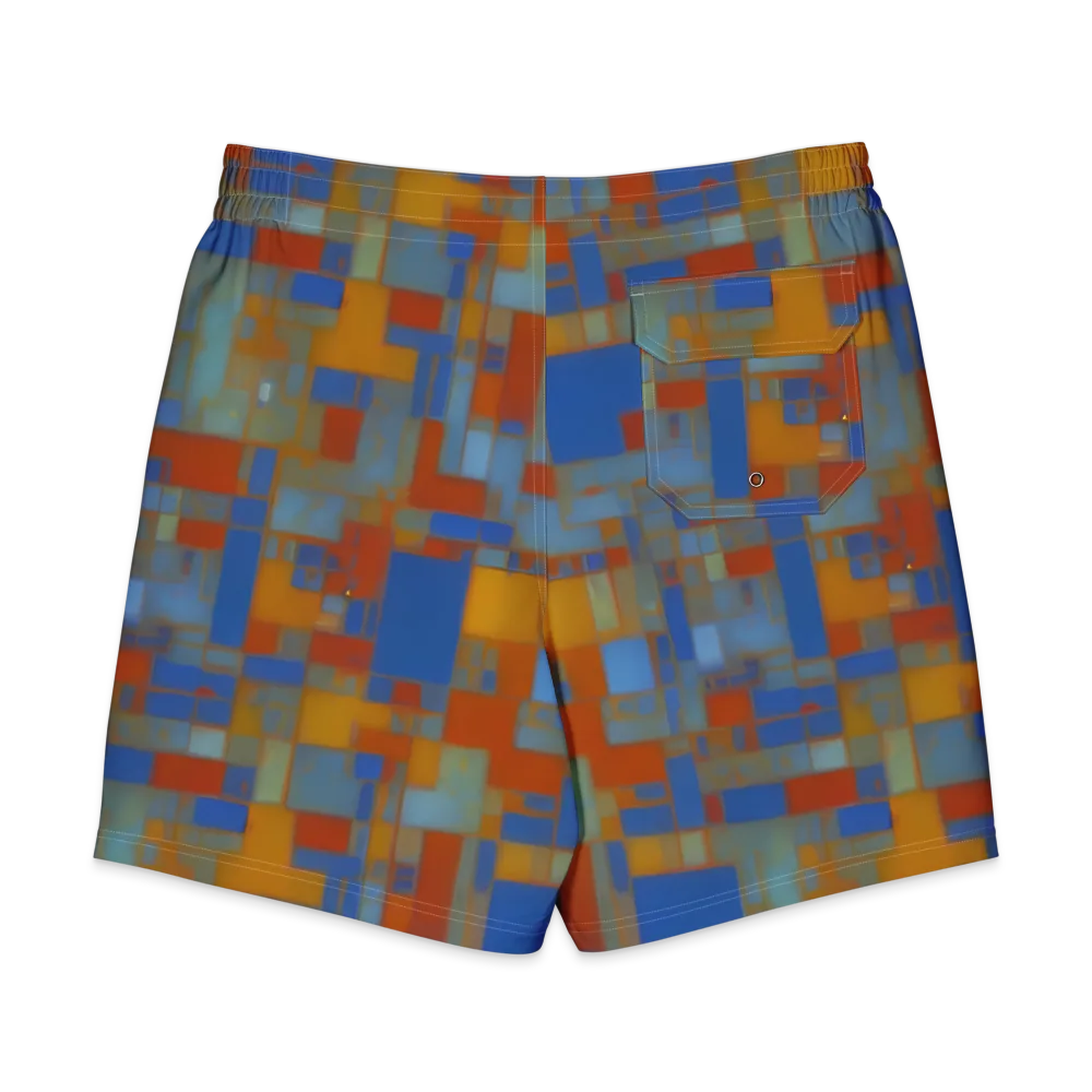 Modernist Current on Men's Board Shorts — Back