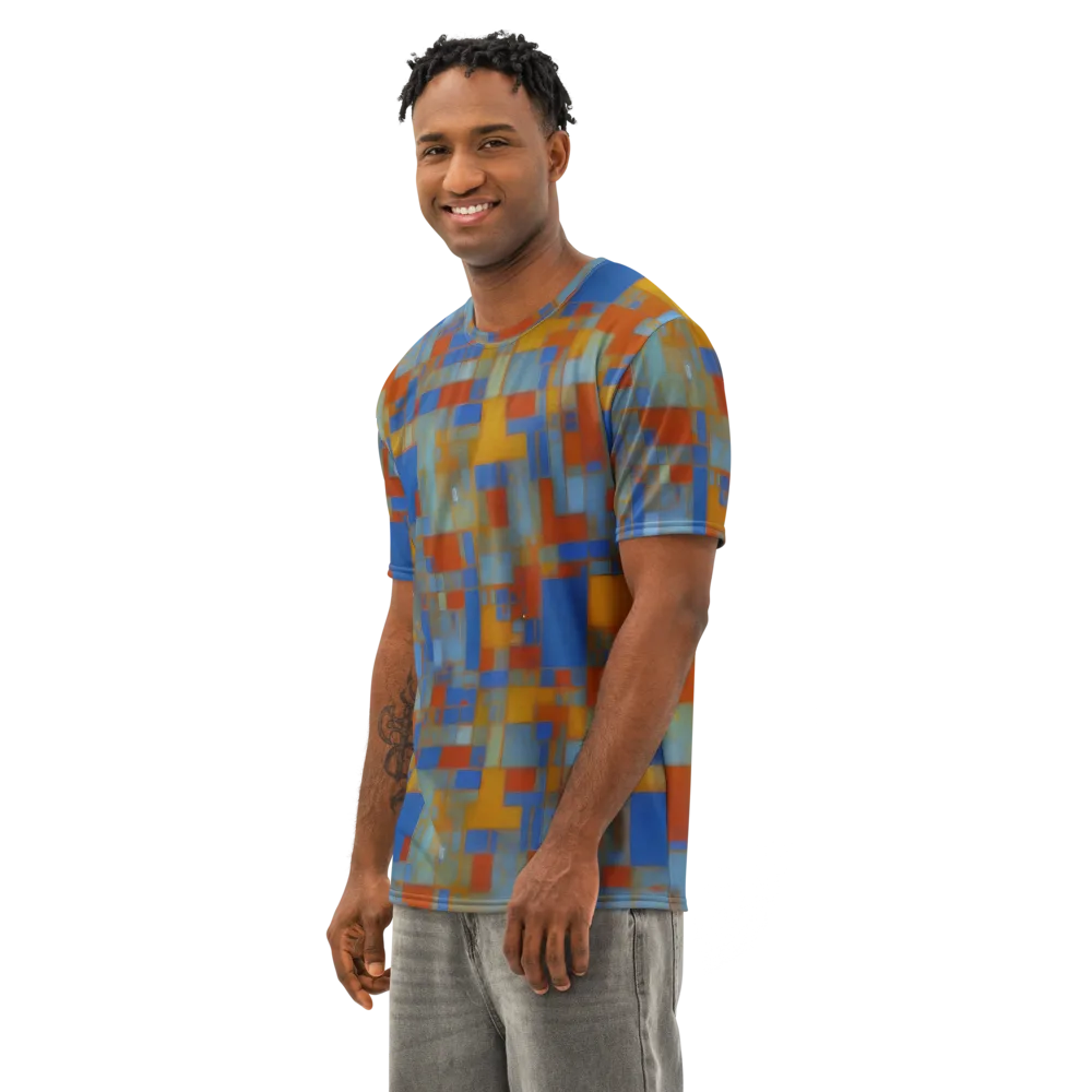 Modernist Current on Men's Cotton Crew Neck T-Shirt — Left Front
