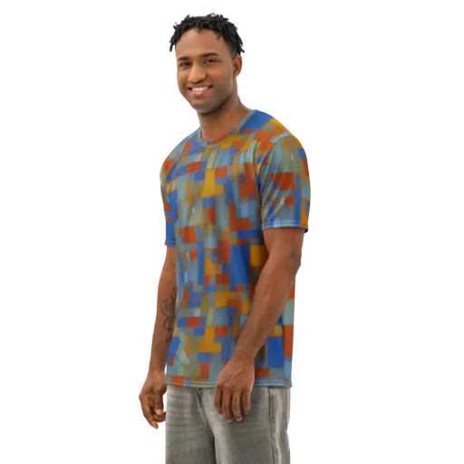 Modernist Current on a Men's Cotton Crew Neck T-Shirt
