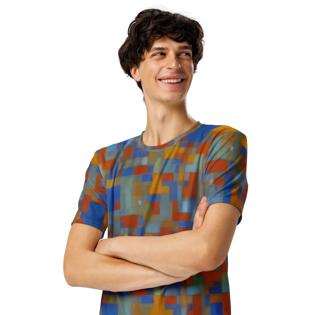 Modernist Current on Men's Crew Neck T-Shirt — Left Front