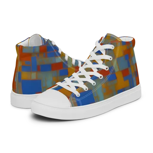 Modernist Current on a Men's High Top Canvas Shoes