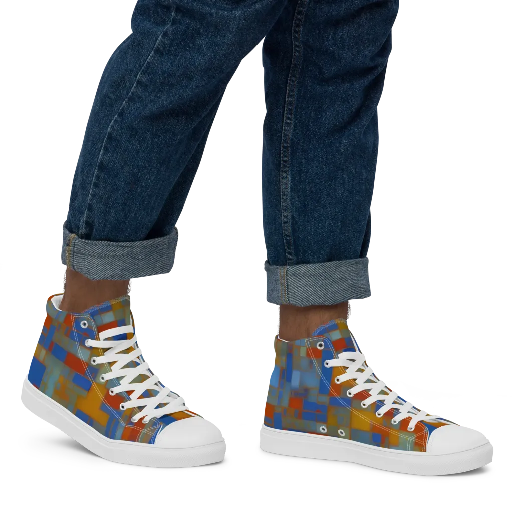 Modernist Current on Men's High Top Canvas Shoes — Right