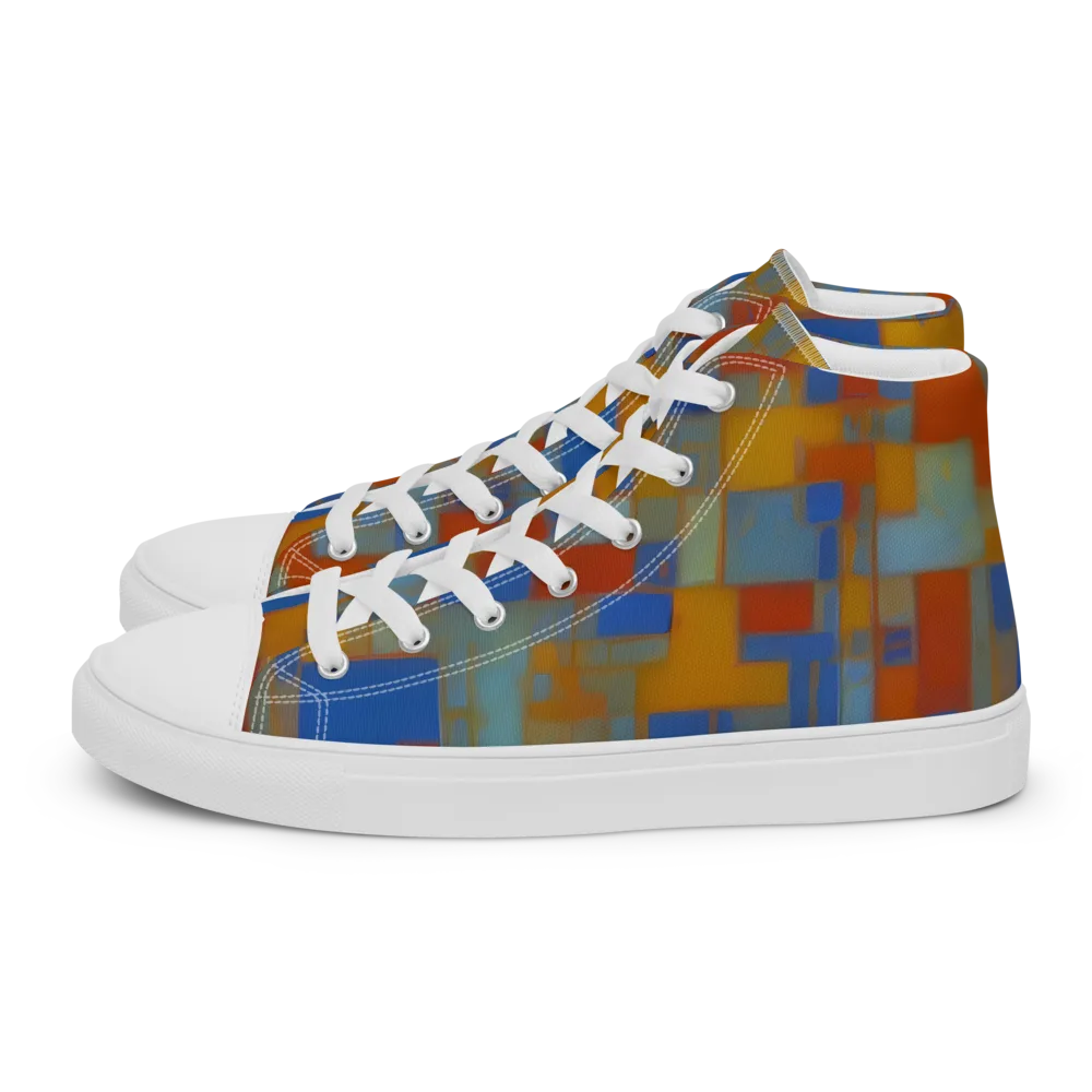 Modernist Current on Women's High Top Canvas Shoes — Left