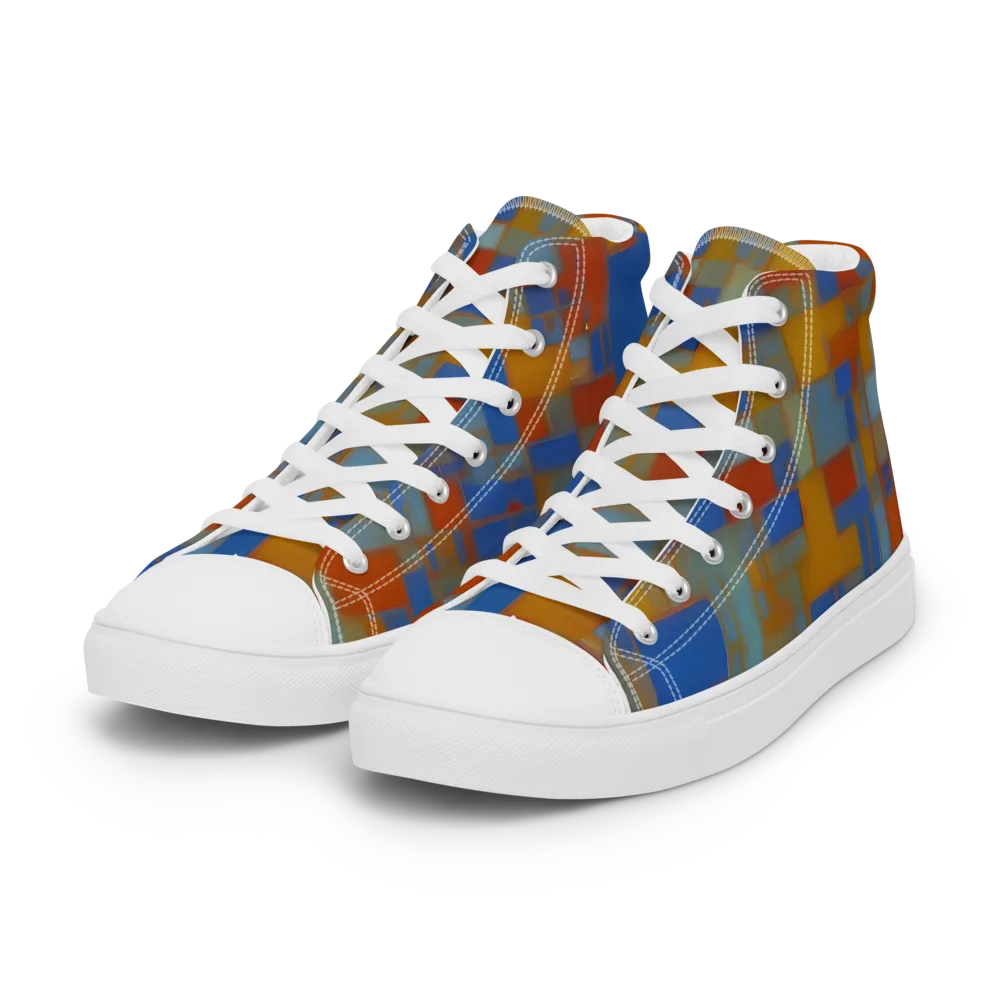 Modernist Current on Women's High Top Canvas Shoes — Left Front