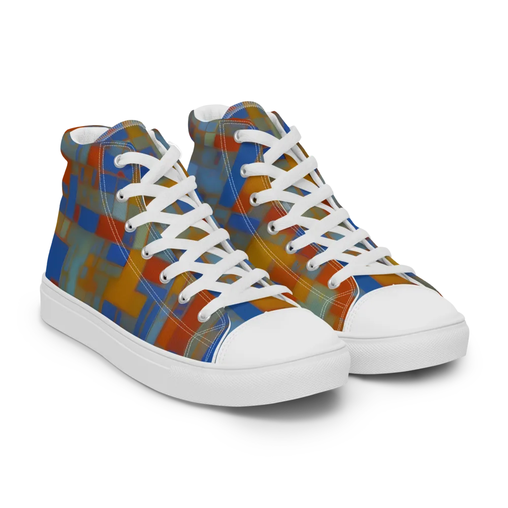 Modernist Current on Women's High Top Canvas Shoes — Right Front