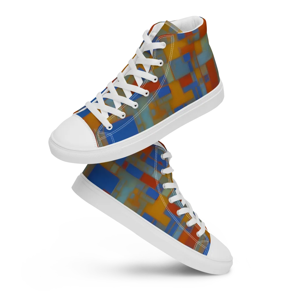 Modernist Current on Women's High Top Canvas Shoes — Front