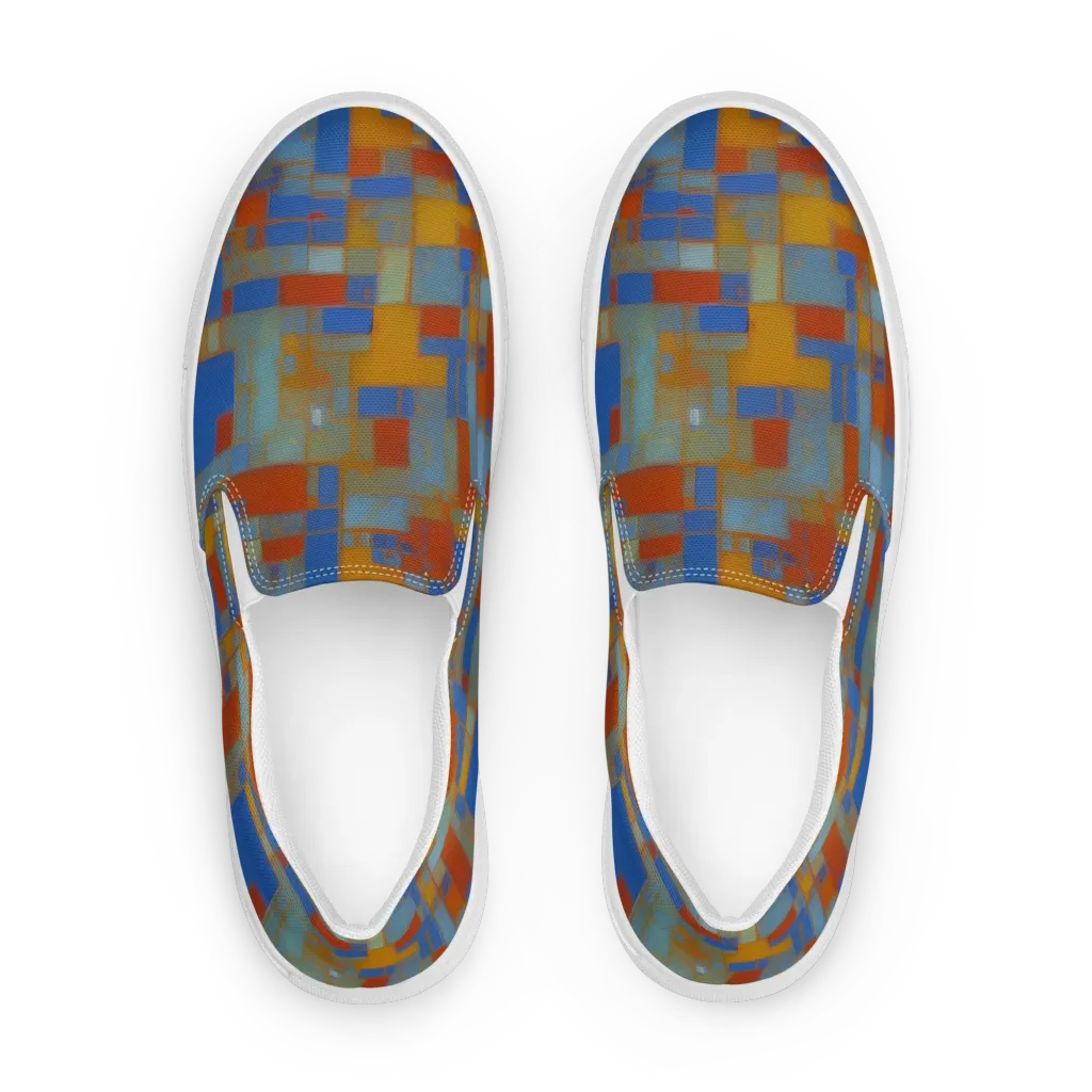 Modernist Current on Men's Slip-On Canvas Shoes — Front