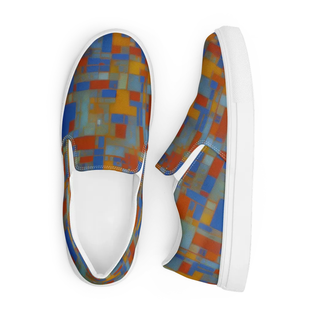 Modernist Current on Men's Slip-On Canvas Shoes — Front