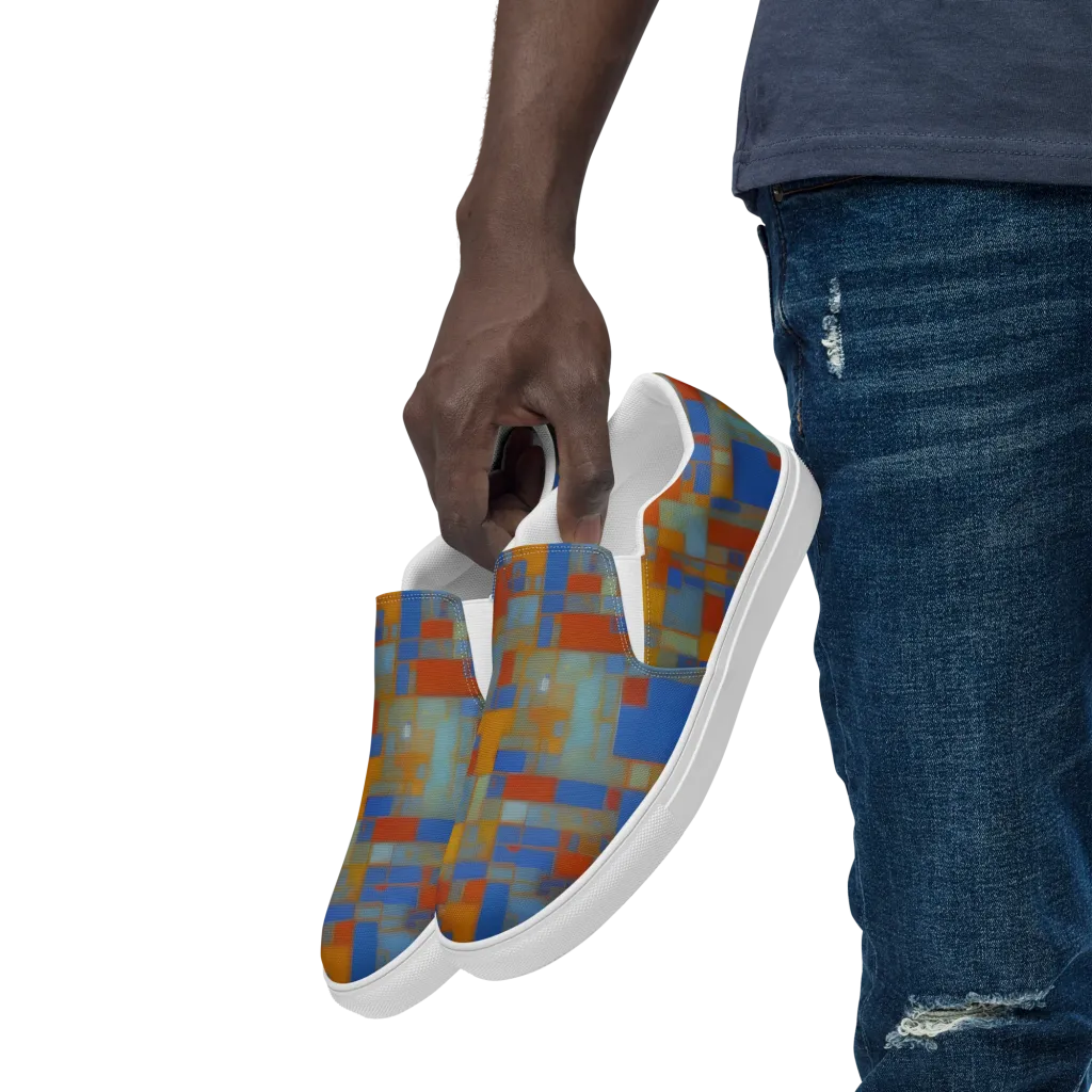 Modernist Current on Men's Slip-On Canvas Shoes — Left Front