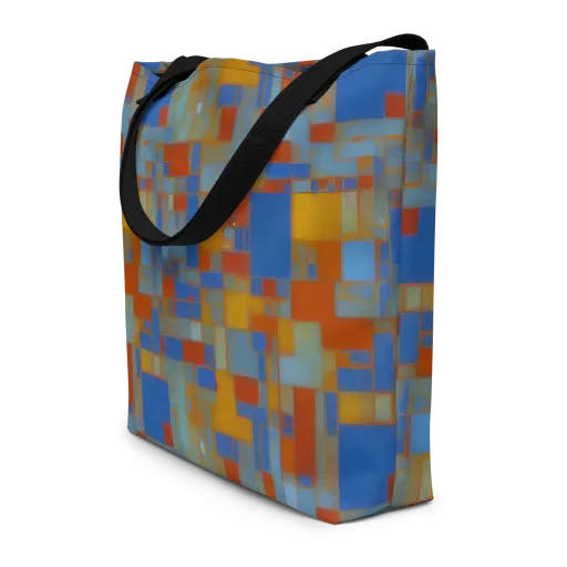 Modernist Current on a Large Tote Bag W/ Pocket