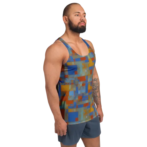 Modernist Current on a Men's Tank Top