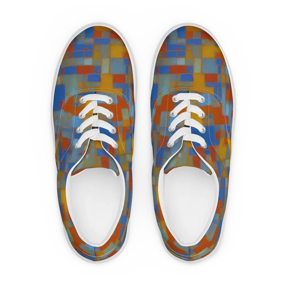 Modernist Current on Men's Lace-Up Canvas Shoes — Front