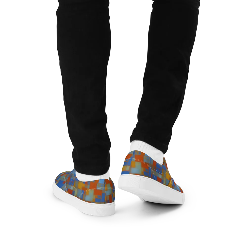 Modernist Current on Men's Lace-Up Canvas Shoes — Back