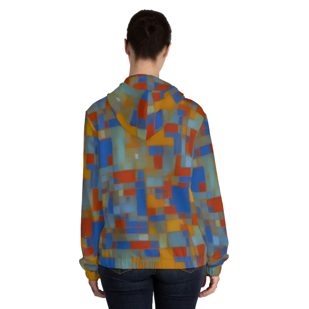 Modernist Current on Women's Full-Zip Hoodie — Back On Person