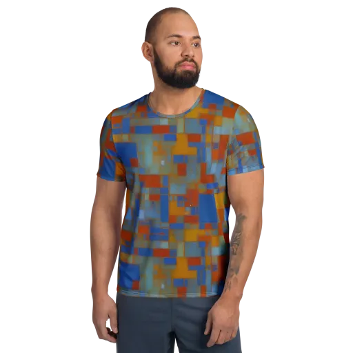 Modernist Current on a Men's Athletic T-Shirt