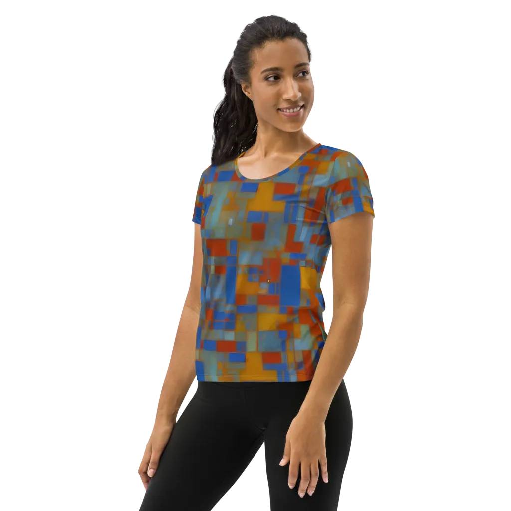 Modernist Current on Women's Athletic T-Shirt — Left