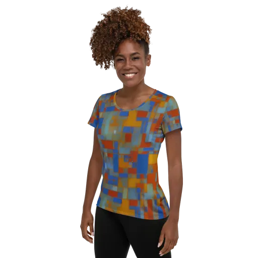 Modernist Current on a Women's Athletic T-Shirt