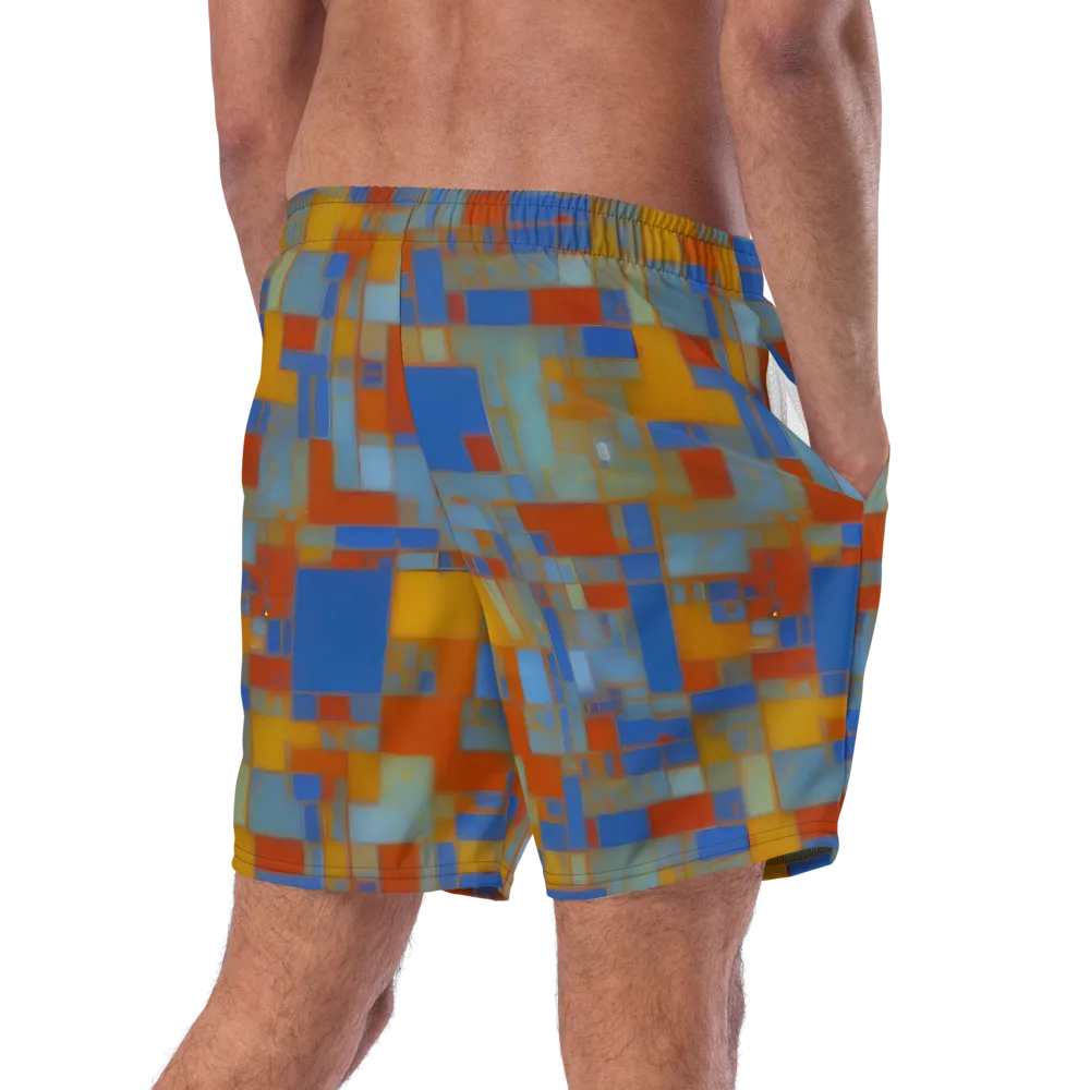 Modernist Current on Swim Trunks — Right Back