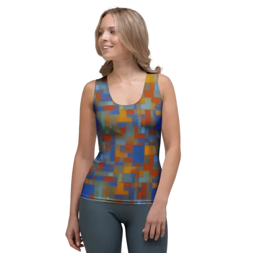 Modernist Current on a Women's Tank Top