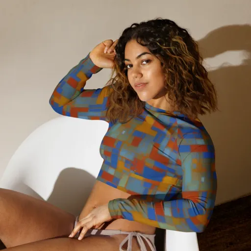 Modernist Current on a Long Sleeve Crop Top