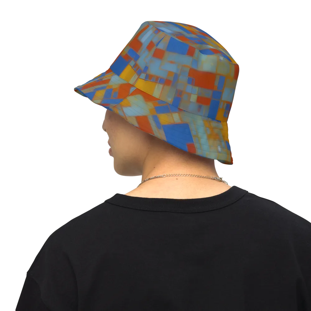 Modernist Current on Reversible Bucket Hat — Back Inside