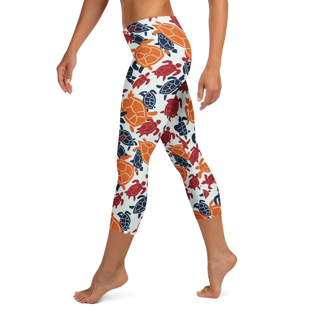 Carapace Parade on Capri Leggings — Left