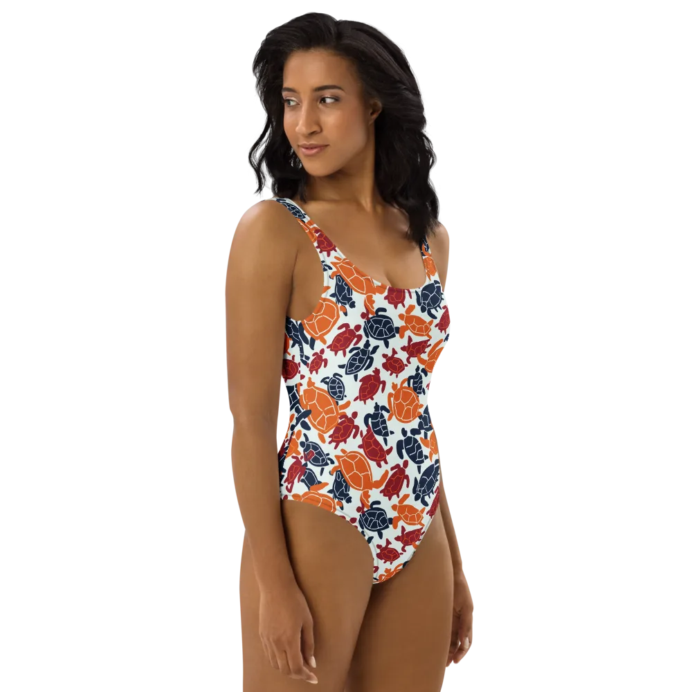 Carapace Parade on One-Piece Swimsuit — Right