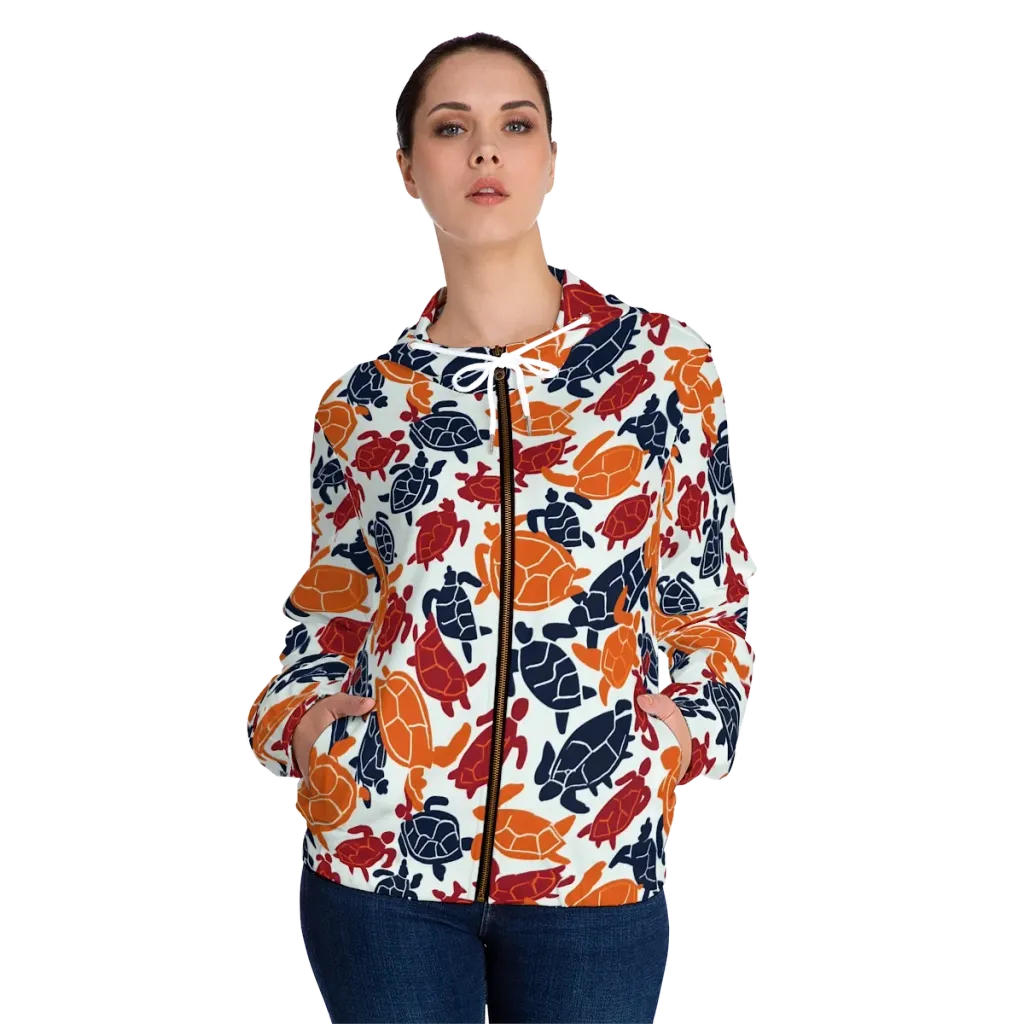 Carapace Parade on Women's Full-Zip Hoodie — Front On Person