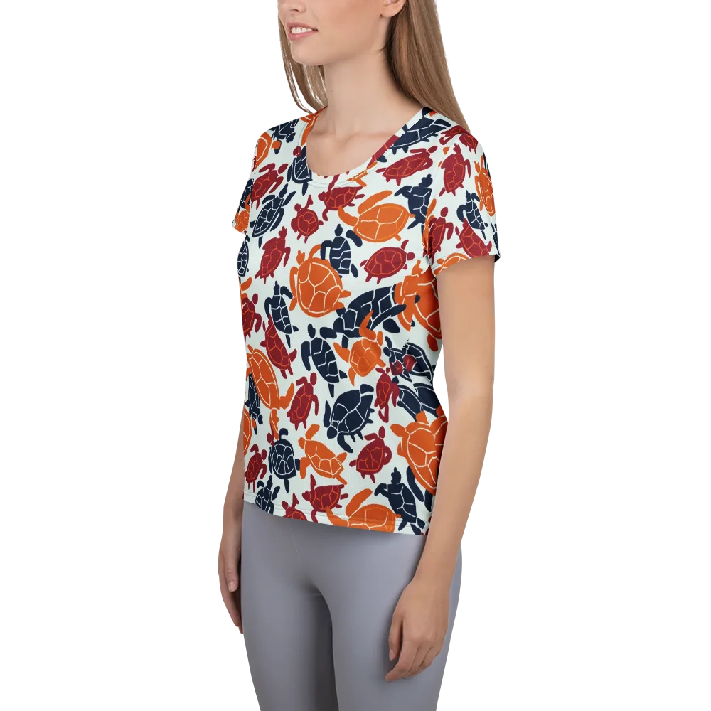 Carapace Parade on Women's Athletic T-Shirt — Left