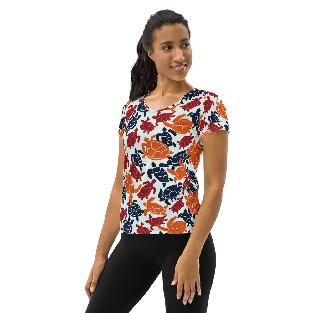 Carapace Parade on Women's Athletic T-Shirt — Left