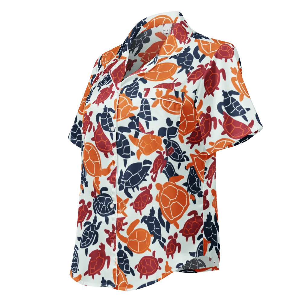 Carapace Parade on Women's Short Sleeve Pajama Top — Left Front