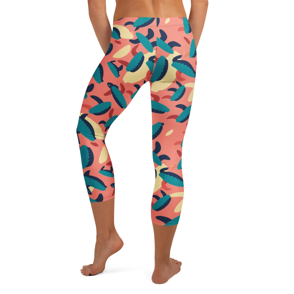 Turquoise Tides on Capri Leggings — Back