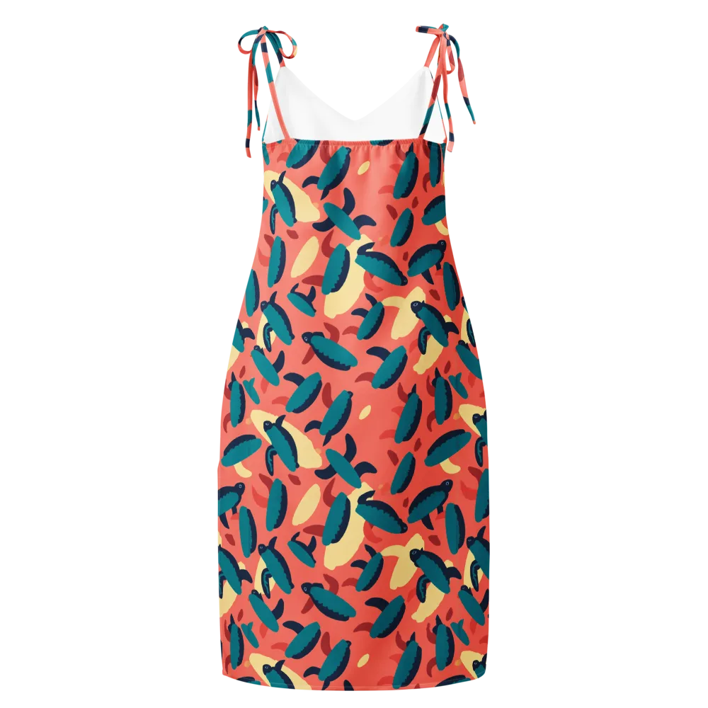 Turquoise Tides on Slip Dress — Back