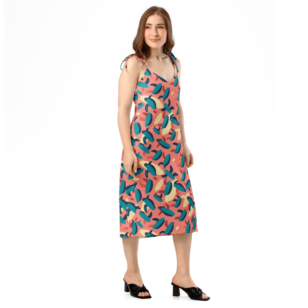 Turquoise Tides on Slip Dress — Right Front
