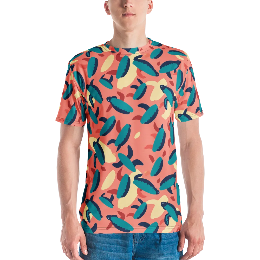 Turquoise Tides on Men's Crew Neck T-Shirt — Front
