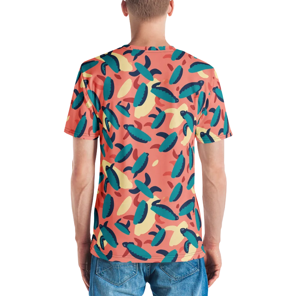 Turquoise Tides on Men's Crew Neck T-Shirt — Back