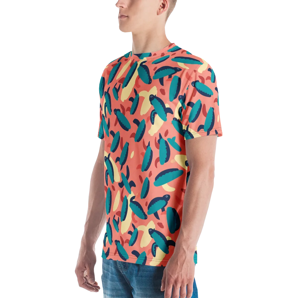 Turquoise Tides on Men's Crew Neck T-Shirt — Left