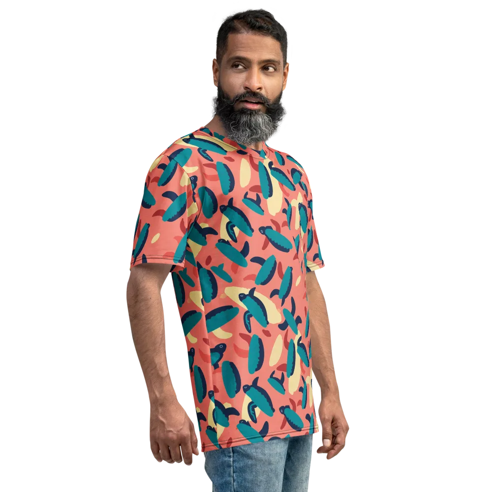 Turquoise Tides on Men's Crew Neck T-Shirt — Right