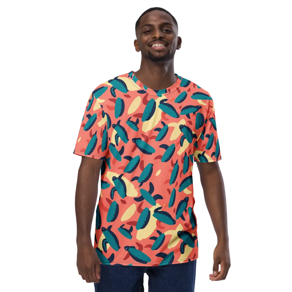 Turquoise Tides on Men's Crew Neck T-Shirt — Front