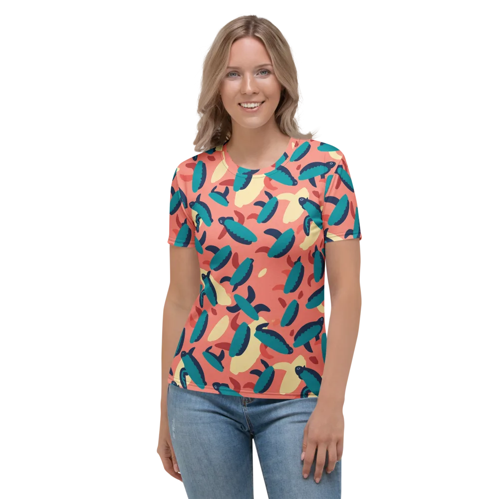 Turquoise Tides on Women's Crew Neck T-Shirt — Front
