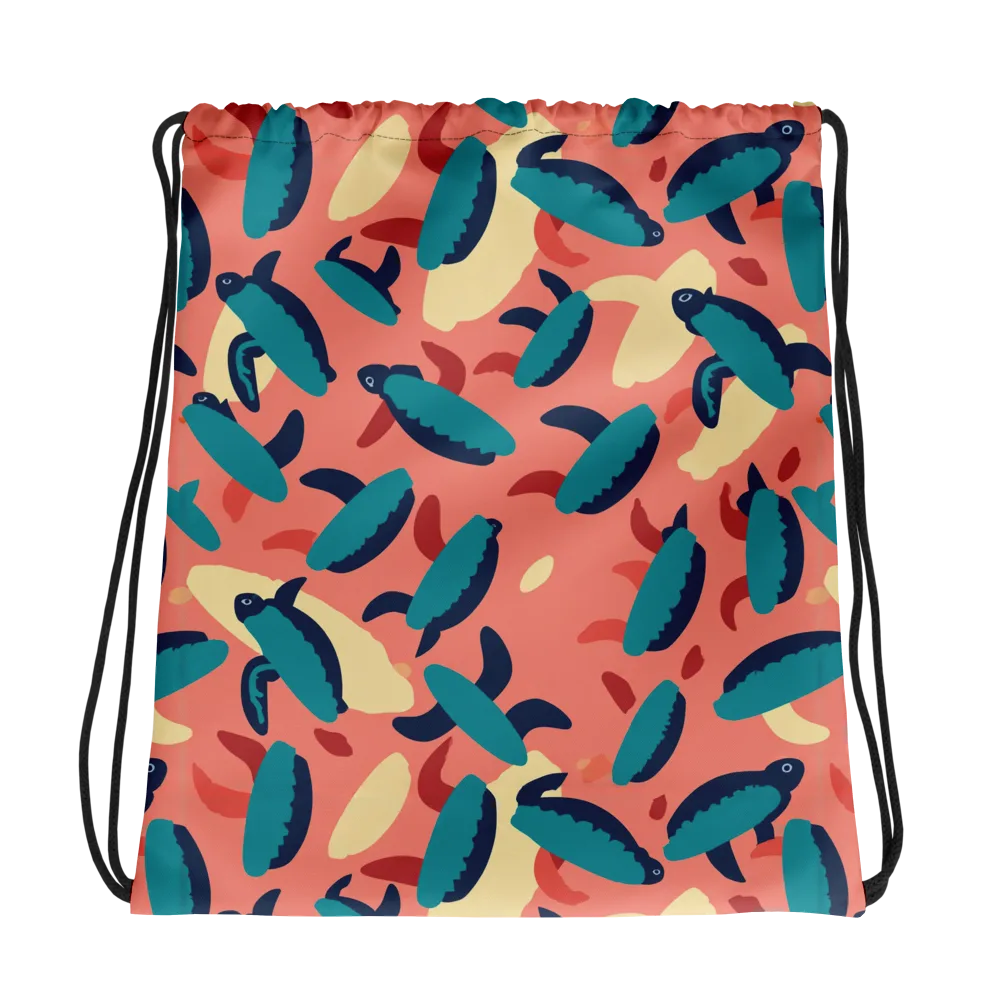 Turquoise Tides on Drawstring Bag — Photo