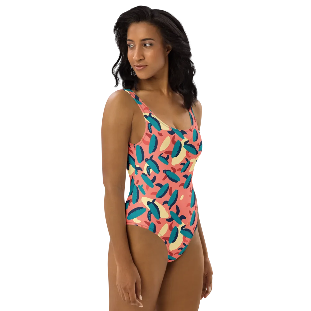Turquoise Tides on One-Piece Swimsuit — Right