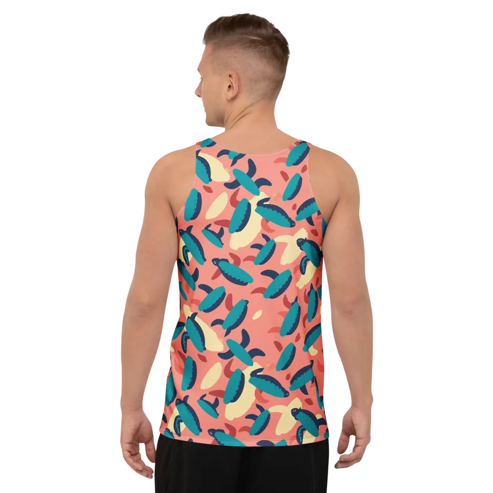 Turquoise Tides on Men's Tank Top — Back