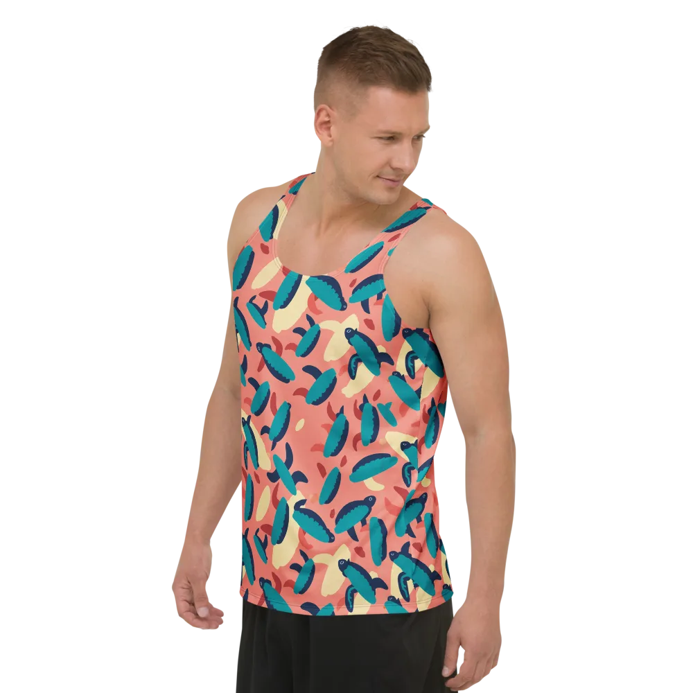 Turquoise Tides on Men's Tank Top — Left Front