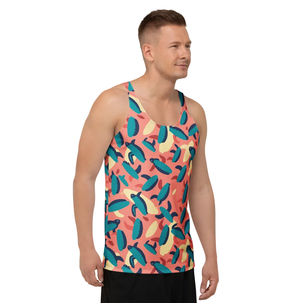Turquoise Tides on Men's Tank Top — Right Front