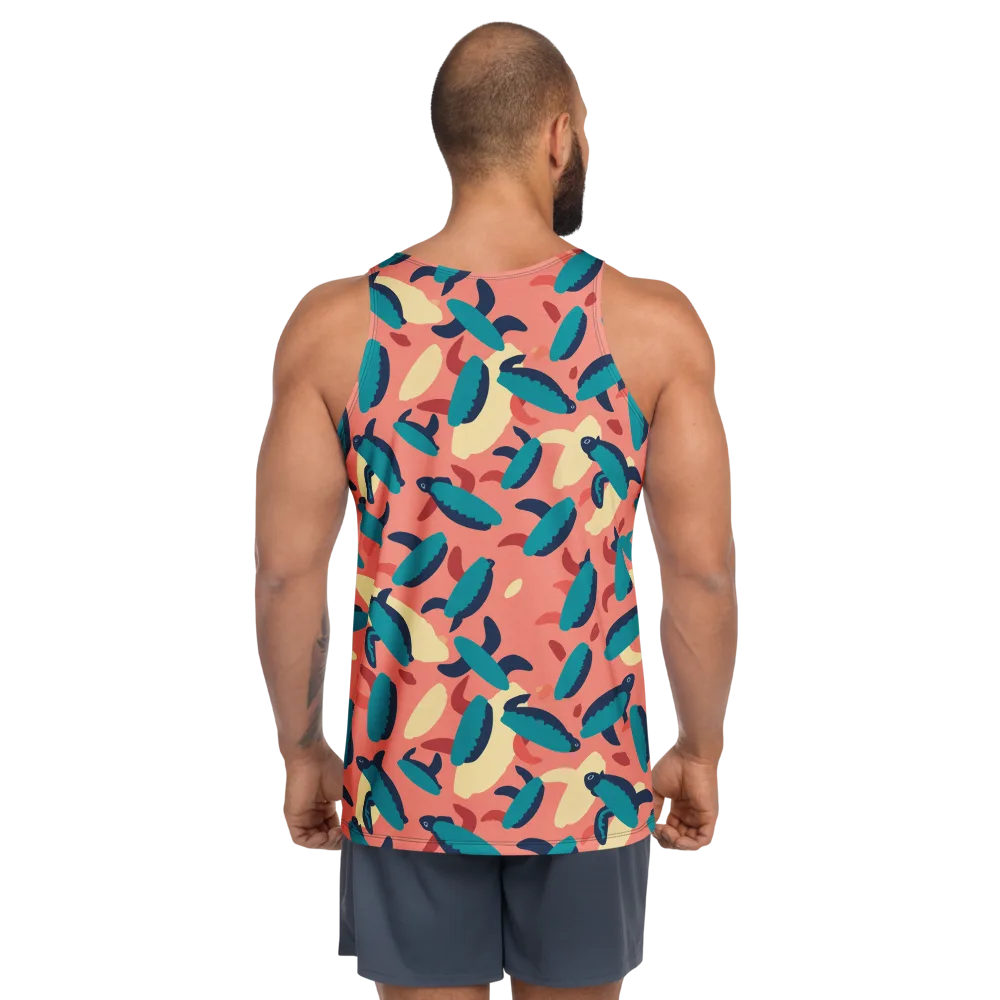 Turquoise Tides on Men's Tank Top — Back
