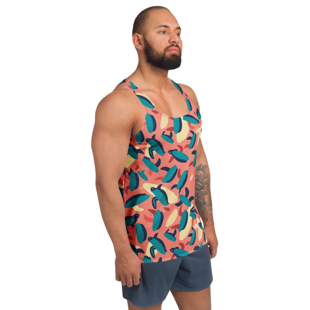Turquoise Tides on Men's Tank Top — Right Front
